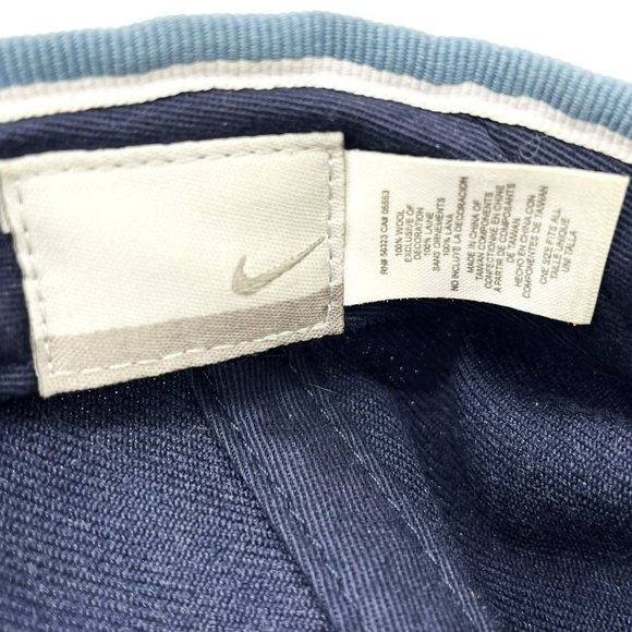 Vtg Nike Embroidered Letters 100% Wool Blue Mens OS Adjustable Baseball Hat Cap - Picture 7 of 7